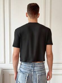 Manfinity Fever City Nam Lá thư In Top Cây trồng Áo thun - màu đen - Xem 2