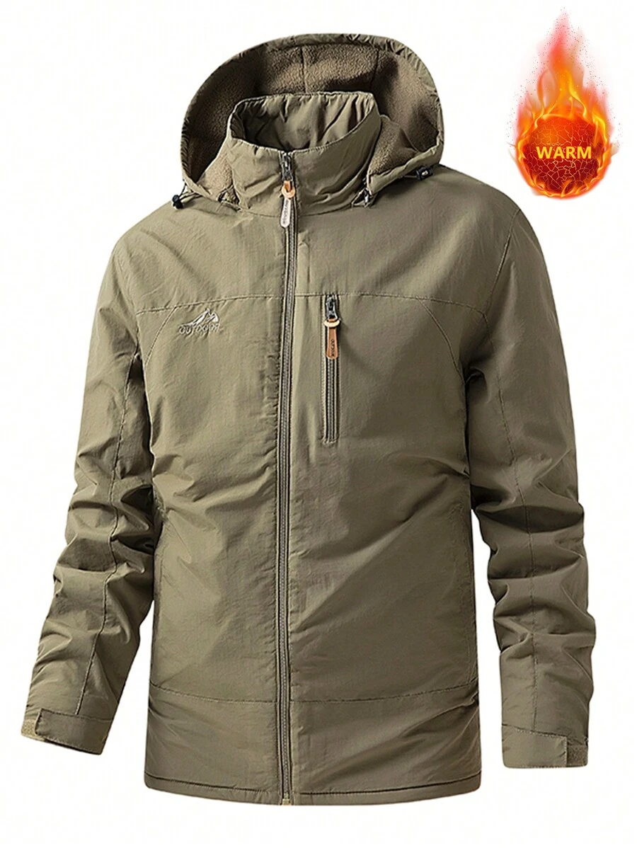 Chaqueta Cortavientos Al Aire Libre Para Hombres - Caqui - Ver 1