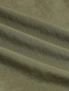 Women's Solid Color Belted Cargo Trousers - Khaki - View 4