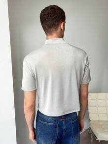 Manfinity Fever City 男士分縫袖短款t恤 - 灰色 - 查看 2