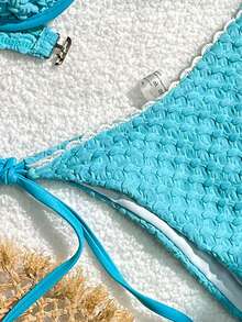 Jacquard Bikini Set With Underwire - Baby Blue - View 4
