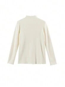 秋冬休闲生菜边长袖保暖内衬套头衫