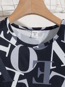 Tween Boys' Letter Print Homewear Set - Black - View 3