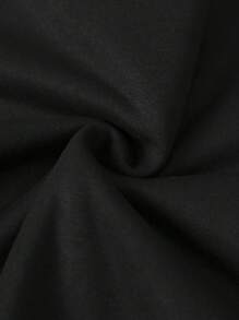 INAWLY Áo nỉ cổ cao in chữ, thích hợp cho lễ tốt nghiệp, tựu trường, lễ tốt nghiệp, giáo viên nữ, áo nỉ chui đầu mùa thu cho mùa tựu trường. - màu đen - Xem 3