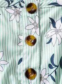 Young Girl Floral Print Ruffle Hem Camisole Top And Shorts Set