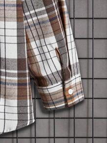 SHEIN Manfinity Homme Loose And Comfortable Men's Plaid Long Sleeve Shirt-Style Jacket