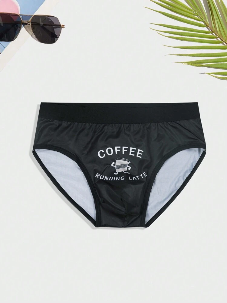 Men'S Cartoon Letter Print Trunks