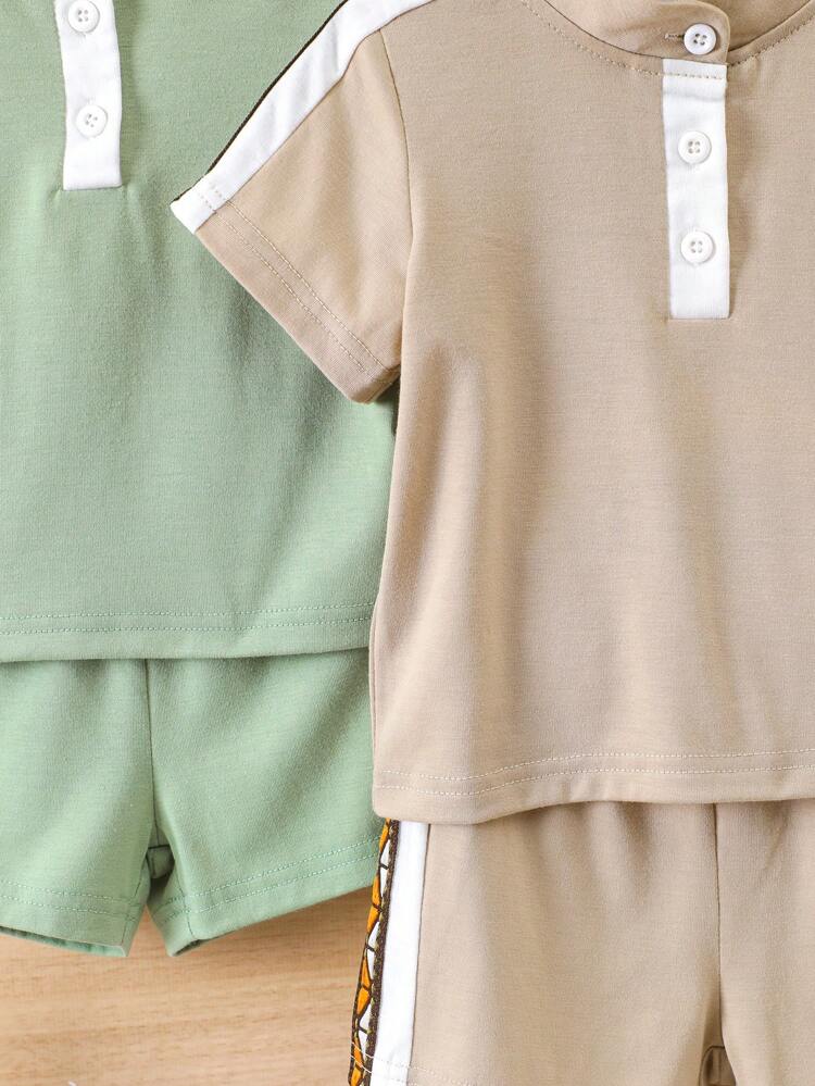 Baby Boys' Multicolor Knitted Top & Shorts Set