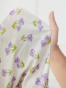 格紋款睡衣套裝 - 杏色 - 查看 7