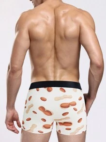 Men'S Printed Boxer Shorts In Peanut & Almond Design - Multicolor - View 2