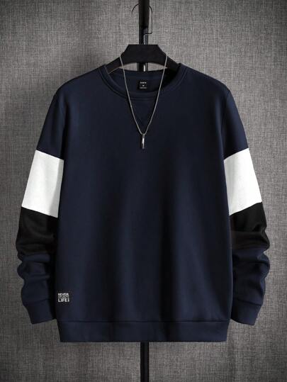 Manfinity BRENVOR 男士撞色休闲卫衣，秋冬季长袖上衣