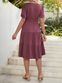 SHEIN 孕婦圓領短泡袖連身裙