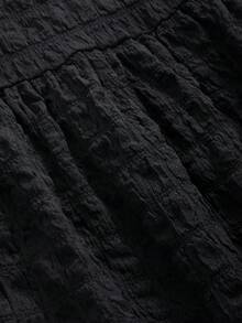 FRIFUL 女款純色紋理半身裙 - 黑色 - 查看 7