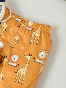 Baby Boy Infant & Toddler Boys' Fun And Cute Striped Long Sleeve Top With Giraffe Print Pants Set - Yellow - View 6