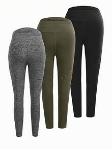 SHEIN Pregnant Women's Knitted Adjustable Waist High Waist Long Skinny Leggings Pants For Maternity - Multicolor - View 2