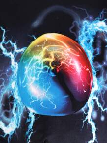 Funny Cute Galaxy Print Men's Swim Trunks With Medium Stretch Knitted Fabric - Multicolor - View 8