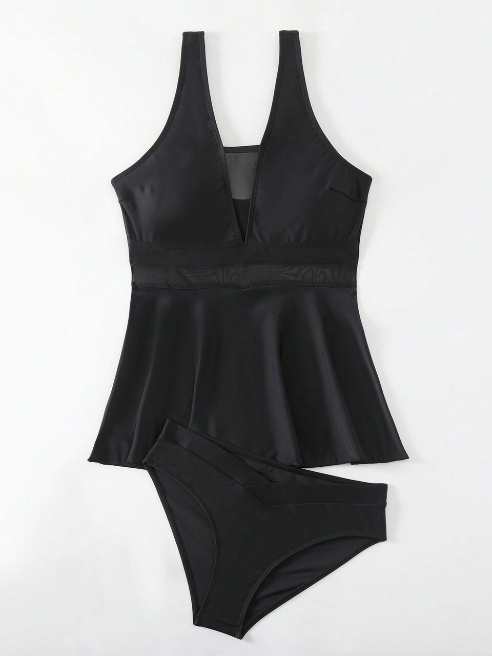 Women's Mesh Contrast Cami Bikini Set, Mature Charm Style Music Festival Summer