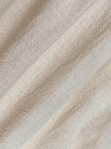 SHEIN Frenchy Tied Neckline & Ruffled Trim Decorated Shirred Panel Dress Winter Casual - Apricot - View 7