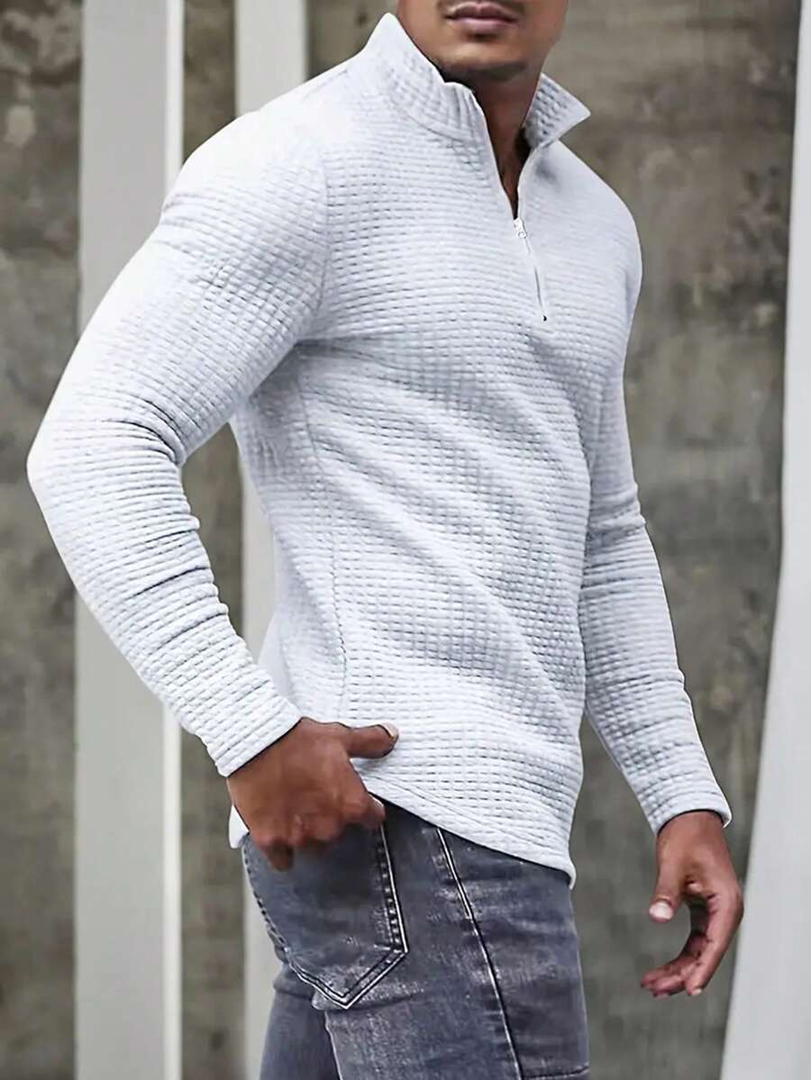 Manfinity Sport Corelite Men's Zipper Front Sporty Jacket Workout Tops - White - View 1