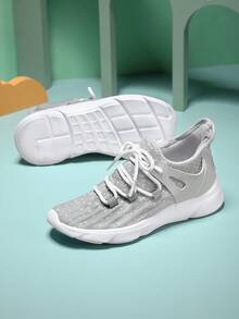 Breathable, Comfortable And Soft Children's Casual Sports Running Shoes - Grey - View 5