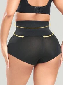 Pantalones Cortos Moldeadores De Cuerpo De Talla Grande Para Mujeres Con Ganchos