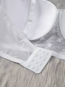 Plus-Size Women's Mesh Bra With Underwire - White - View 5