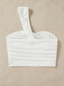 SHEIN EZwear 單肩女士上衣 - 白色 - 查看 2