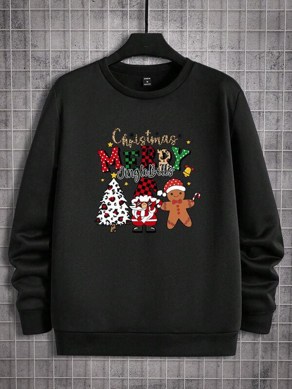 Manfinity RebelGame Sudadera oversize con estampado navideño para hombre