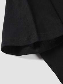 男士字母印花短袖t恤 - 黑色 - 查看 3