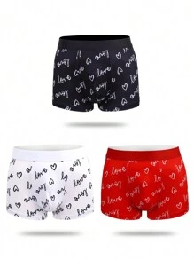 Men'S Love Letter Printed Boxer Briefs (Set Of 3) - Multicolor - View 7
