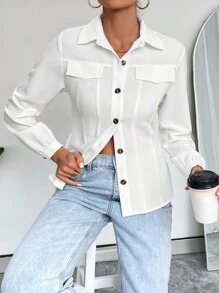 SHEIN Essnce Vrouwen Lange mouwen Shirt Voor Woon-werkverkeer En Casual Draag , Voor Valentijnsdag