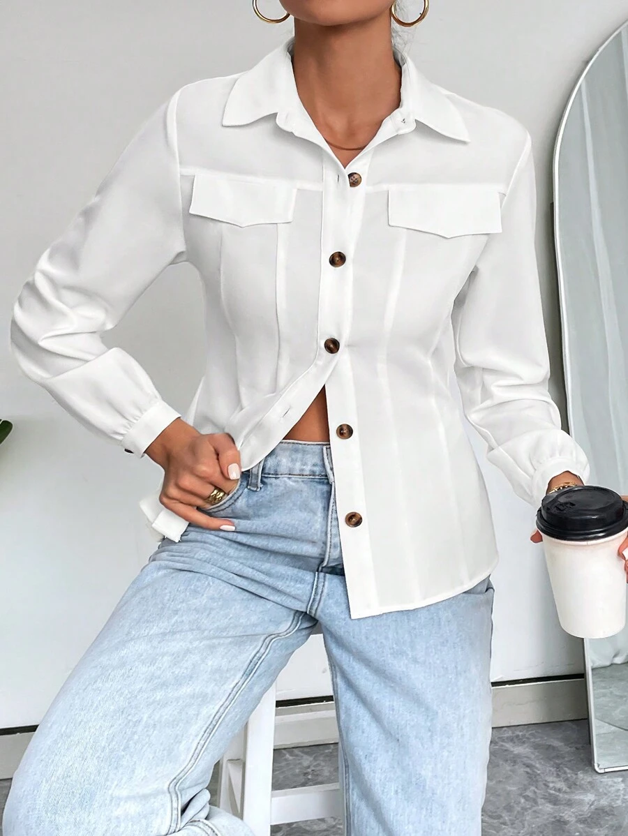 SHEIN Essnce Vrouwen Lange mouwen Shirt Voor Woon-werkverkeer En Casual Draag , Voor Valentijnsdag