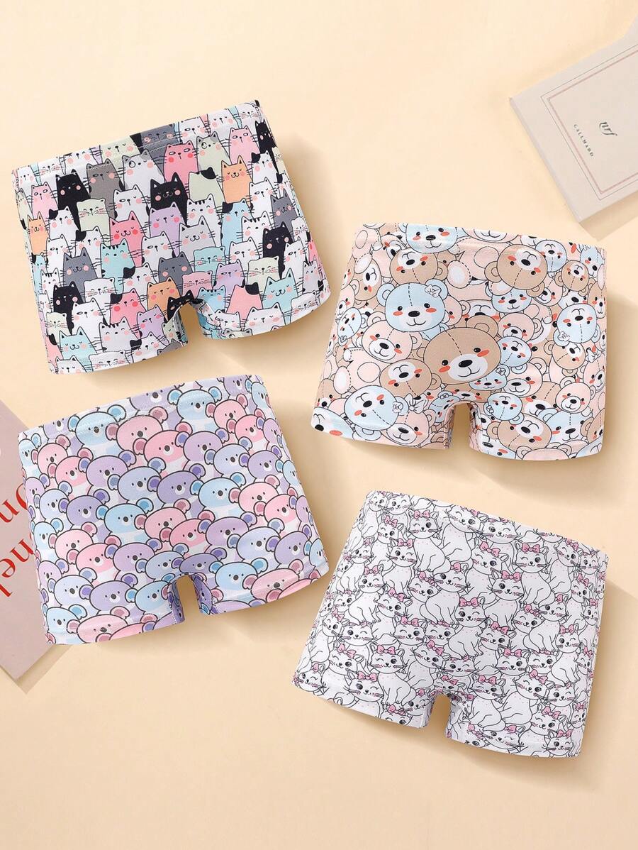 Toddler Girls' Cartoon Printed Boxer Briefs - Multicolor - View 1