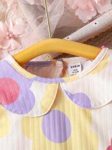 Vestido estampado floral para bebé niña de primavera/verano en diseño popular - Multicolor - Ver 5