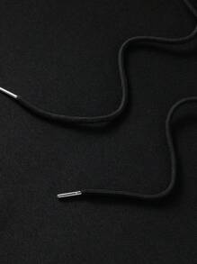 Manfinity EMRG Men'S Dollar And Letter Print Hooded Sweatshirt - Black - View 5