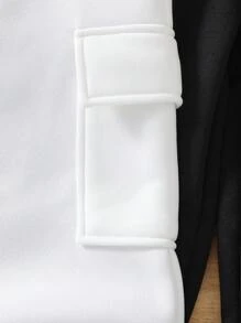 SHEIN 青少年男孩休闲街头风格两件套服装：松紧腰带翻盖口袋侧运动裤 - 彩色 - 查看 3