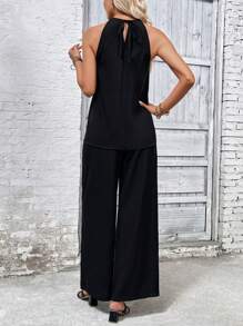 Breezaya Conjunto De 2 Piezas Casual De Color Sólido Para Mujer