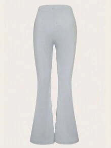 Tween Girls' Star Embroidery Flared Pants - Light Grey - View 2