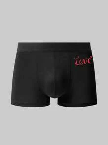 男士 1 件字母印花平角內褲