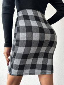 SHEIN Cottnline Women's Plaid Skirt - Multicolor - View 2