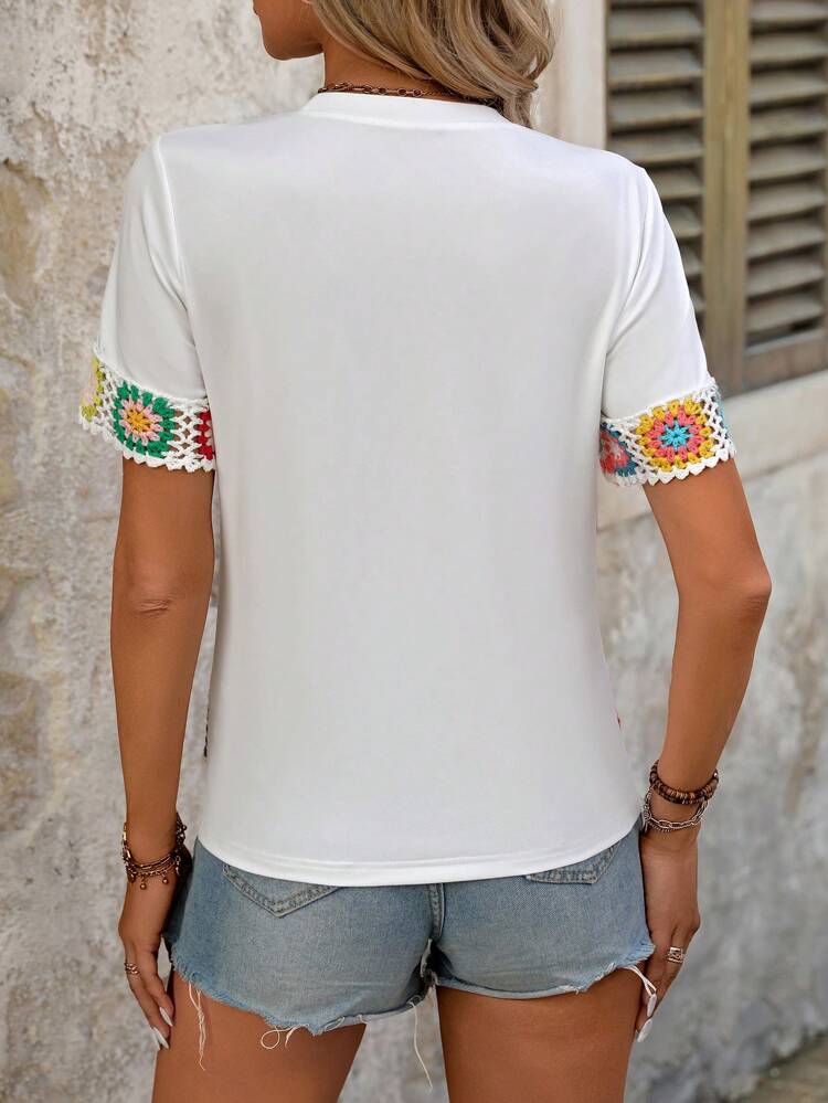 Crochet Patchwork T-Shirt