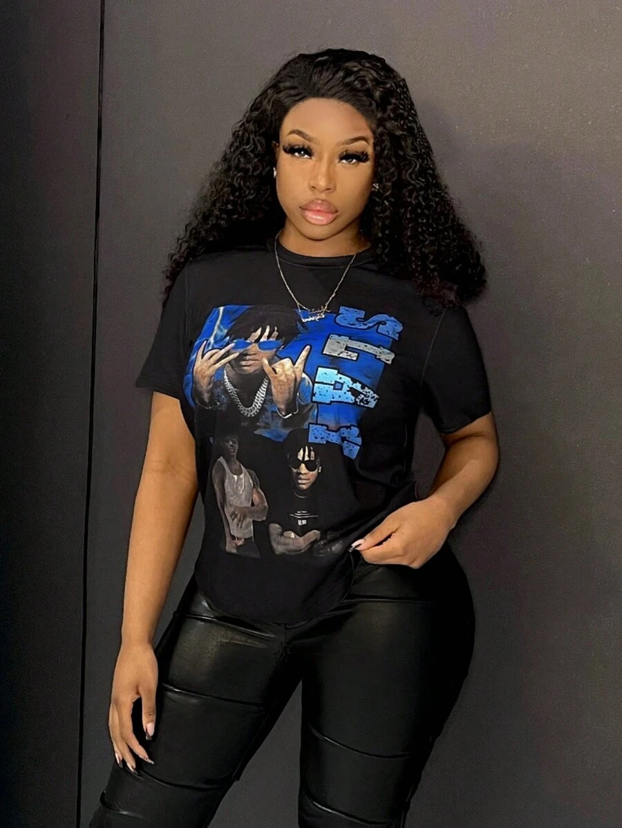 Slaydiva 字符和字母印花t恤 - 黑色 - 查看 1