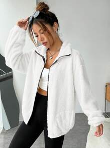 SHEIN EZwear 女士外套 - 白色 - 查看 5