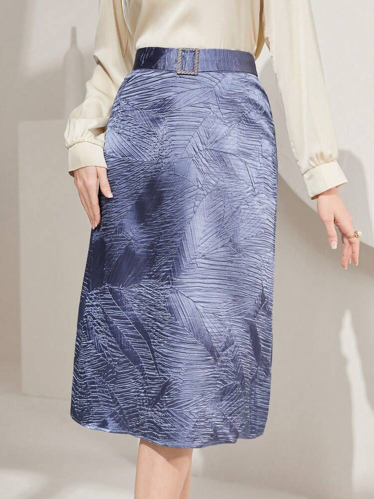 Women'S Woven Floral Straight Skirt