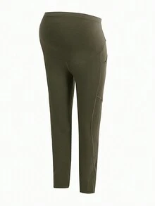 SHEIN Pregnant Women's Knitted Adjustable Waist High Waist Long Skinny Leggings Pants For Maternity - Multicolor - View 10