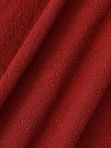 SHEIN 嬰兒男童紫紅色應用圖案長袖上衣和褲子套裝 - 酒紅色 - 查看 8