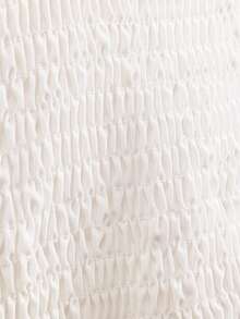 2 件/套女嬰時尚方領長袖上衣荷葉邊下擺喇叭牛仔褲 - 彩色 - 查看 5