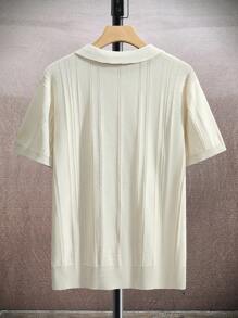 Manfinity Mode Men'S Solid Color Knitted Top - Apricot - View 2