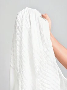 SHEIN Lady Kích thước lớn Của phụ nữ Bùng nổ Tay áo Và Đầm - trắng - Xem 7