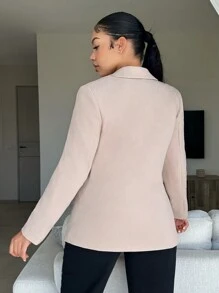 SHEIN SXY Của phụ nữ Single-breasted - Màu be - Xem 2